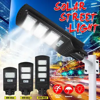 

40W/80W/120W LED Solar Street Light Outdoor Lighting Wall Lamp PIR Human induction + Radar Motion Light Control for Garden Yard