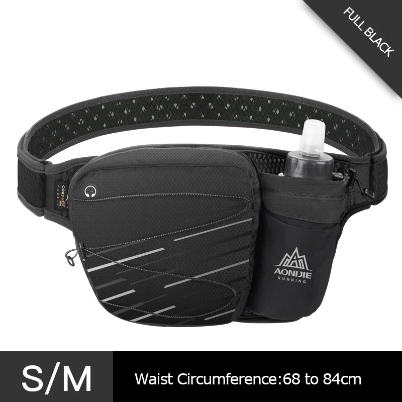 SM Full Black AONIJIE Marathon беговые сумки для велоспорта гидрационный ремень поясная сумка держатель сотового телефона для бутылки воды 500 мл - Цвет: SM Full Black