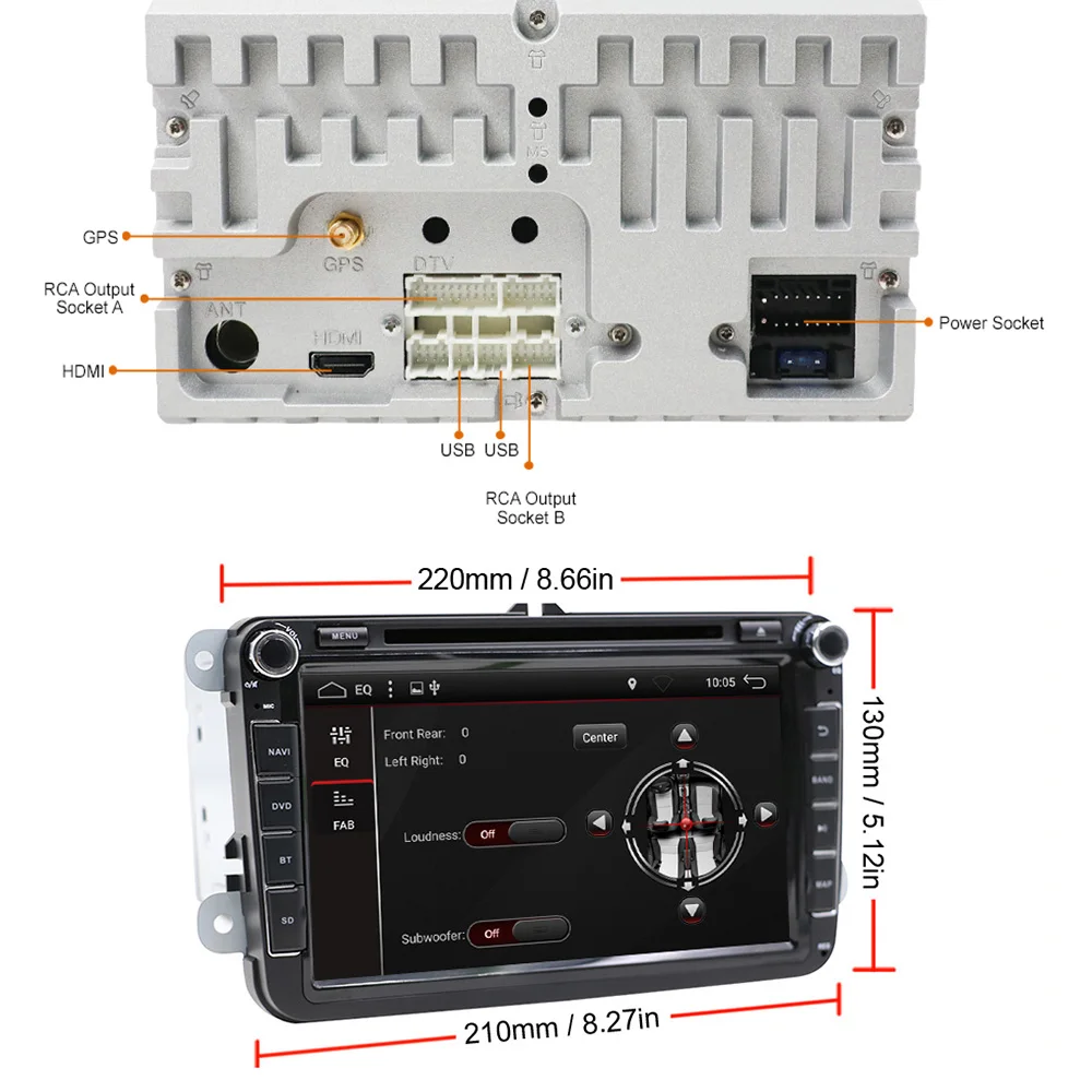 Автомагнитола Eunavi 2DIN Android DVD GPS плеер для VW Passat CC Polo GOLF 5 6 Touran EOS T5 Sharan Jetta Tiguan радио