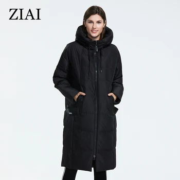 

ZIAI 2020 Winter women down jacket Long Plus Size Coats Black and Loose Warmest female parke fashion top quality zipper AR-7038