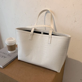 

с доставкой Stone Pattern High Capacity PU Leather Shoulder Bags 2020 Elegant Handbags Female Travel Totes Lady Fashion Hand Bag