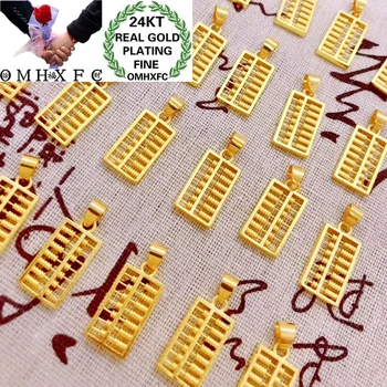 

OMHXFC Wholesale YM39 European Fashion Fine Woman Man Party Birthday Wedding Gift Abacus DIY Accessories 24KT Gold Pendant Charm