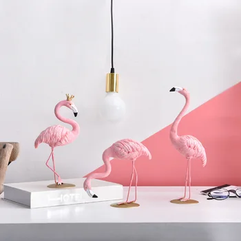 

Pink Flamingo Cute Animal Shape Resin Ornament Home Garden Decoration Living Room Decoration