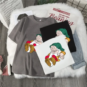 

2020 summer Korean casual women's T-shirt Ulzzang Street Kawaii cartoon printed T-Shirt Top Harajuku short sleeve T-shirt