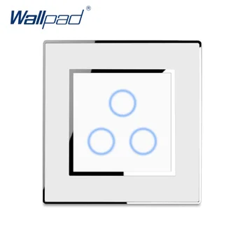 

3 Gang 2 Way Wall Light Touch Switch With Blue LED Indicator Wallpad Luxury Acrylic Panel 10A AC110-230V 1000W
