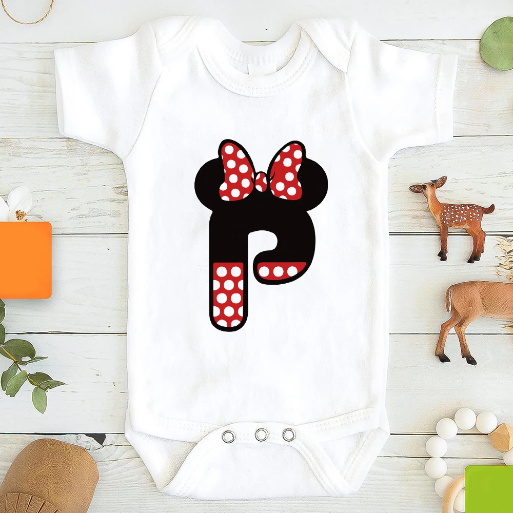 font a b c d e f g baby onesie custom name disney minnie mouse letter combination toddler romper print newborn bodysuits 0 24m aliexpress
