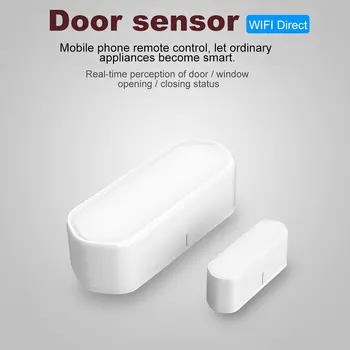 

Practical Door And Window Sensor Smart Home Wifi Door Magnetic Alarm Google Voice Control APP Alarms