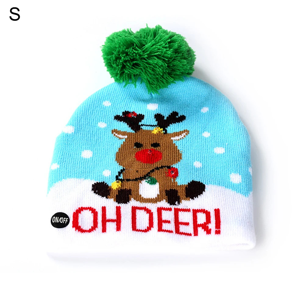 Рождественский светодиодный вязаный головной убор+ шарф, комплект рождественской елки, Снежная шапочка с цветком, светящаяся теплая шапка для детей, взрослых, Рождественская вечеринка - Цвет: A1
