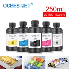 5 бутылок/комплект, УФ-чернила для принтера Epson 250 R1800 R1900 1390 4800 4880 7880 5 бутылок/комплект, УФ-чернила для принтера Epson 250 R1800 R1900 1390 4800 4880 7880