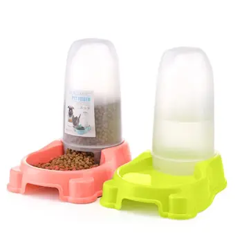 

Pet Automatic Food Water Dispenser Puppy Kitten Feeder Bowl Dog Cat Drinker Dish B0KC