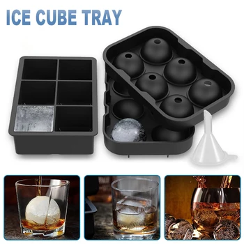 

4Pcs/Lot Silicone Ice Cube Trays Mold DIY 6-Grid Ice Cube Maker Molds Mould Tool For Ice Whiskey Candy Cake Pudding Chocolate