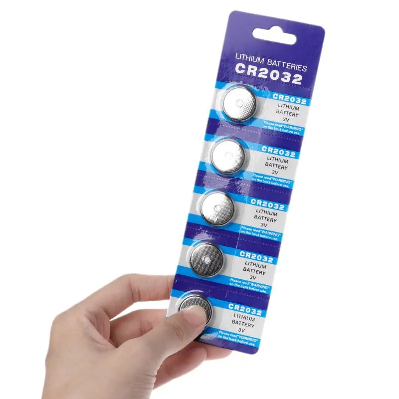 

5Pcs Button Battery 3V CR2032 BR2032 DL2032 ECR2032 Cell Coin Lithium Li-ion Batteries Promotion Watch Computer LED Electronic