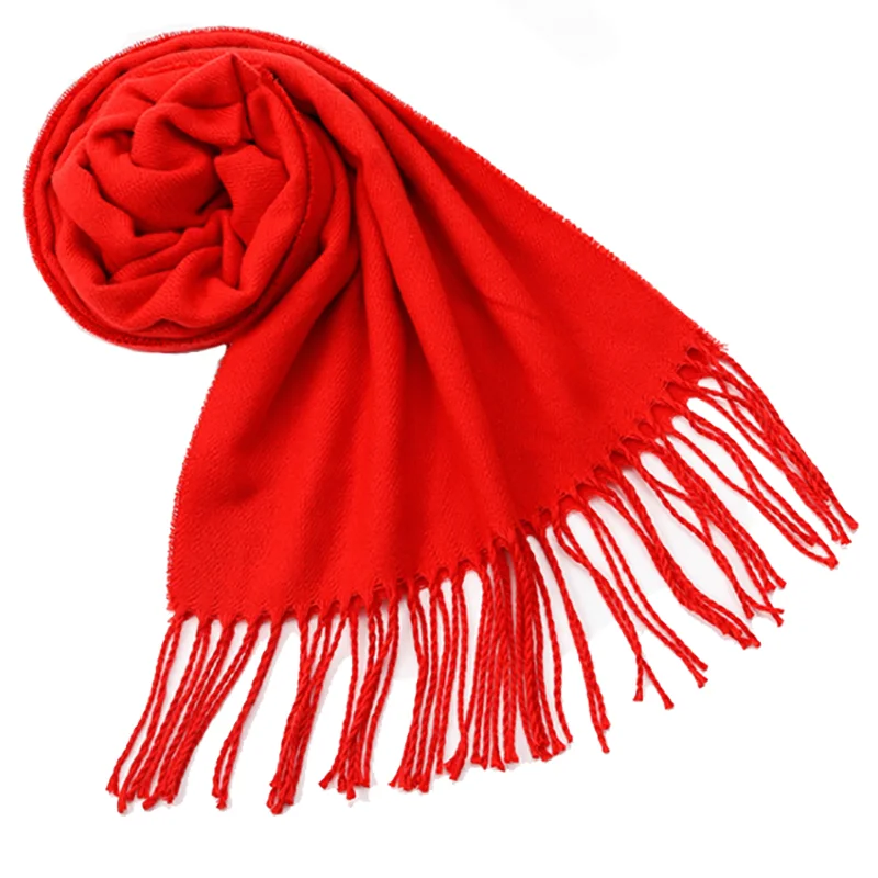 Однотонный зимний шарф для женщин и мужчин, теплые шарфы, модные шарфы, кашемировая шаль
