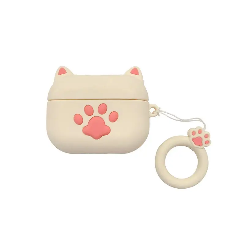 Cat Claw Protective Cover Silicone Earphone Case with Lanyard for Airpods Pro