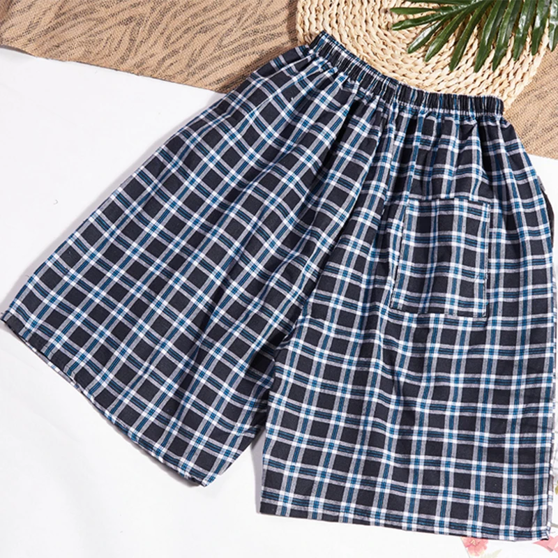 mens cotton plaid shorts
