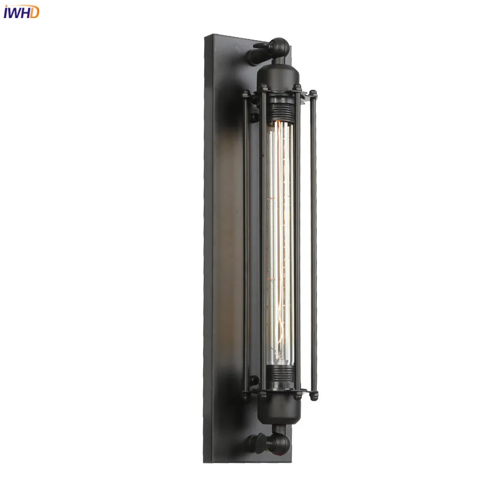 IWHD Loft Decor Retro Wall Lights For Home Bar Stair Bathroom Mirror Light Black Industrial Vinage Sconce Wandlamp LED | Лампы и