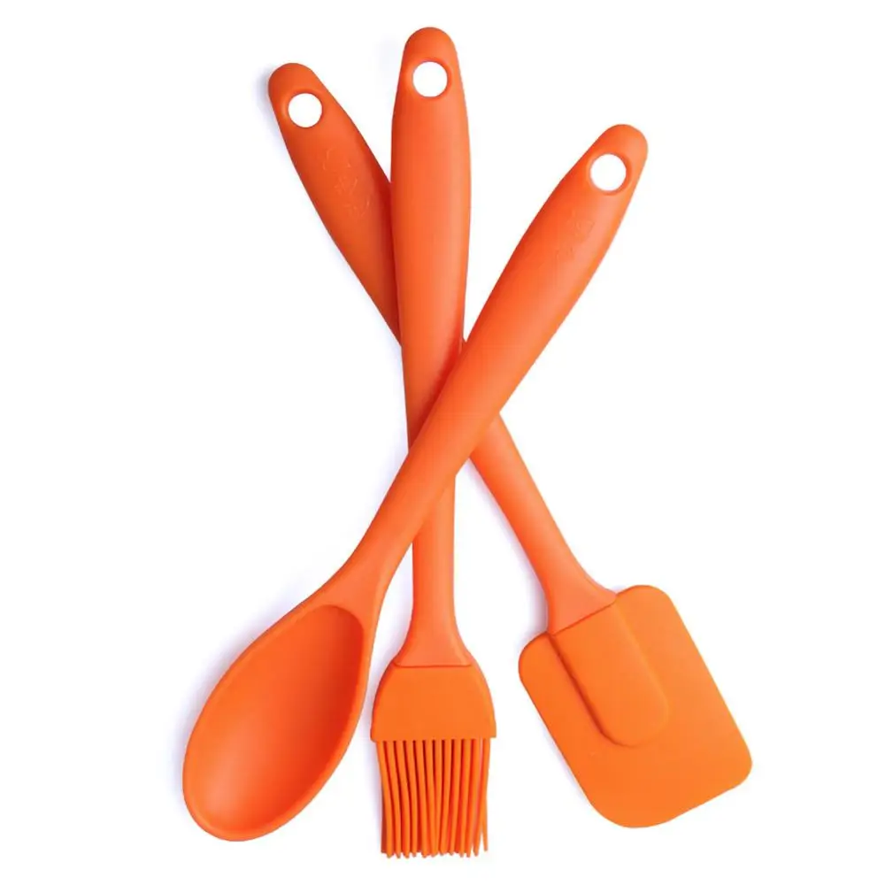 

3Pcs/set Heat Resistant Silicone Cooking Tools Baking Pastry Tools Spatula Spoon Turner BBQ Oil Brush Cake Scraper Buttter Mixer