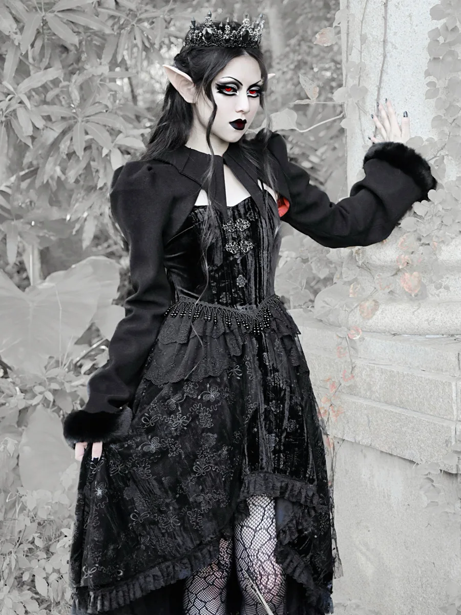 New Hot Girl Gothic Lolita Black Sling 