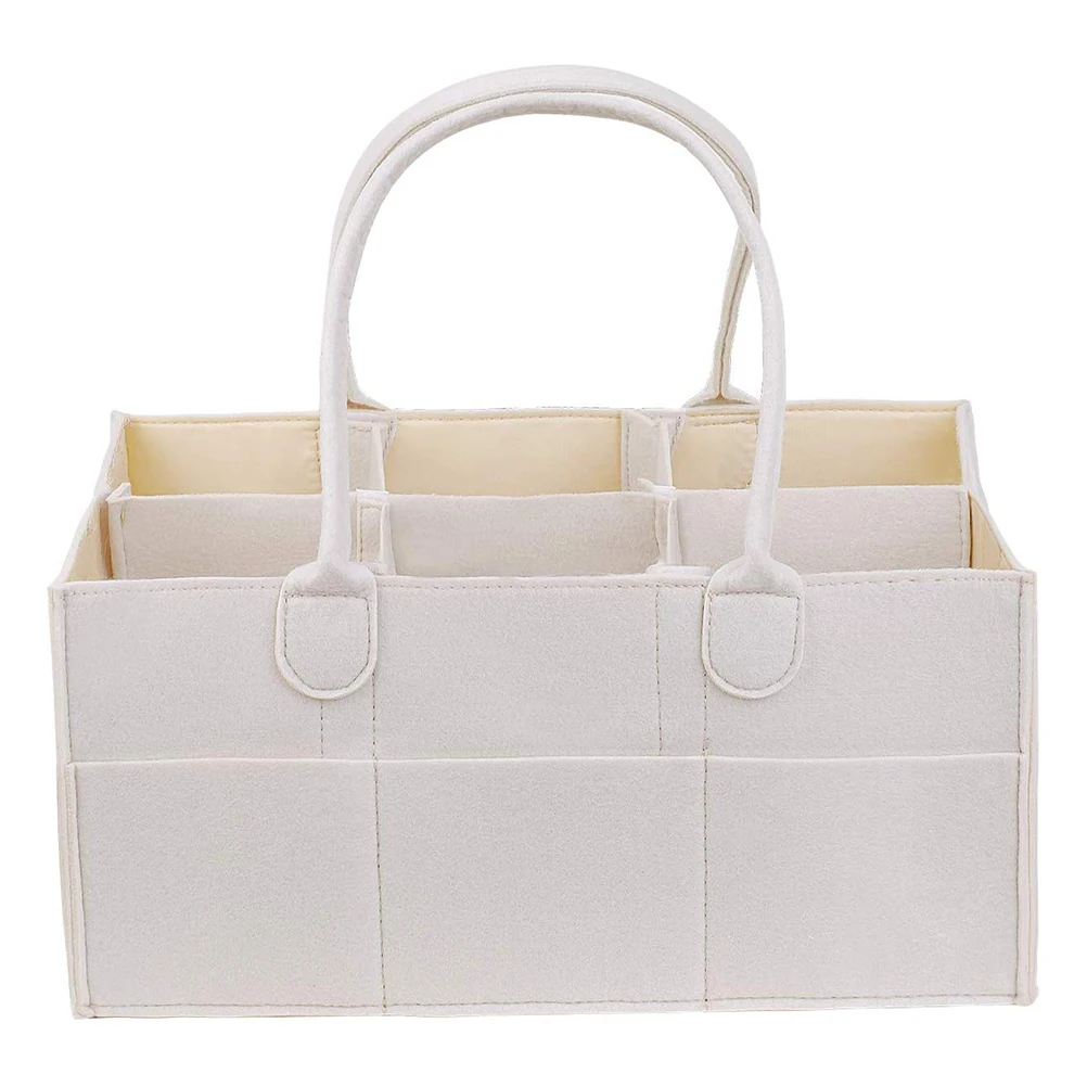 Felt Storage Bag Baskets Foldable Laundry Basket with Handle Multi-pocket Diaper Holder ClothesHome | Дом и сад