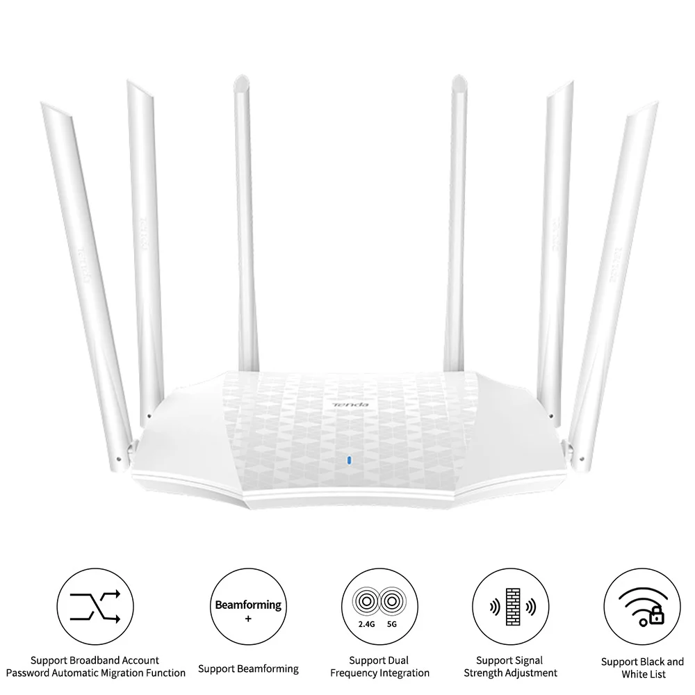 Tenda AC21 AC2100 маршрутизатор Gigabit 2 4G 5 0 GHz двухдиапазонный 2033 Мбит/с беспроводной Wifi
