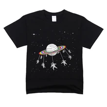 Женская футболка для мамы и дочки; одежда для всей семьи; одежда для родителей и детей; футболка с короткими рукавами для девочек с космическими галактиками; милый детский костюм