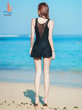 

Swimwear Bathing Suit Women's Dress-Slimming Belly Covering Bubble Hot Spring New Style Swimming Suit Online Celebrity INS-Style