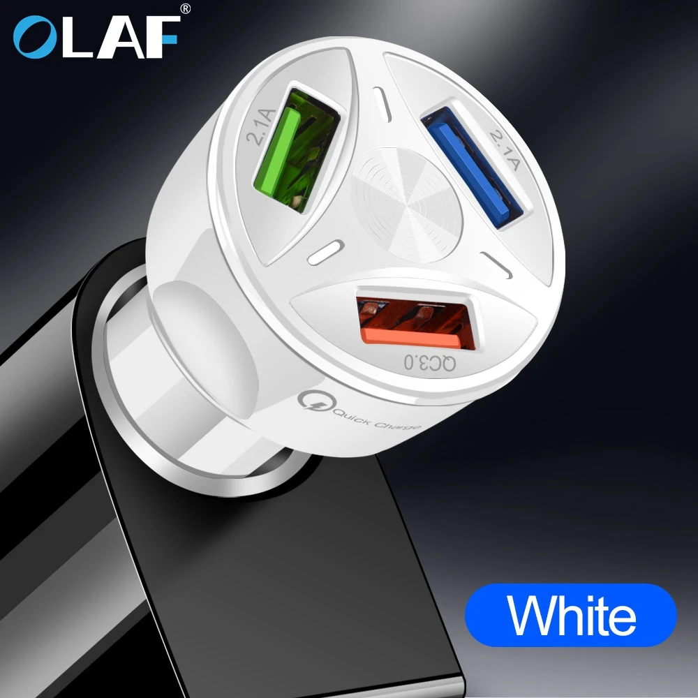 

Car USB Charger Quick Charge 3.0 2.0 Mobile Phone Charger 3 Port USB Fast Car Charger for iPhone X Samsung S8 Tablet Car-Charger
