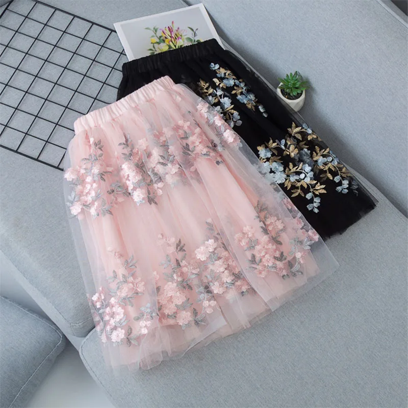 

Girls Tutu Skirts Mesh Kids Ball Gown Summer Autumn Solid Skirt Girls Princess Skirt Child Clothes pettiskirt for Teenage 6 8 Y