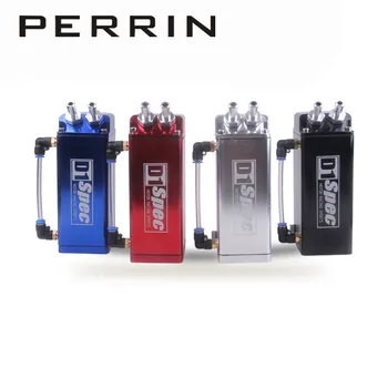 

D1 Universal 9mm/15MM Racing Oil Catch tank Square aluminum Sliver fuel tank Oil Catch Can 0.75L with logo