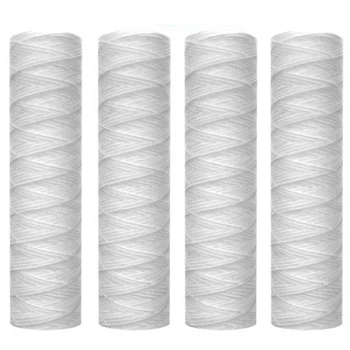 

4 Pcs 10 Micrometre 10 Inch Winding Sediment Filter,Whole House Sediment Filtering,Universal Replacement of RO Unit