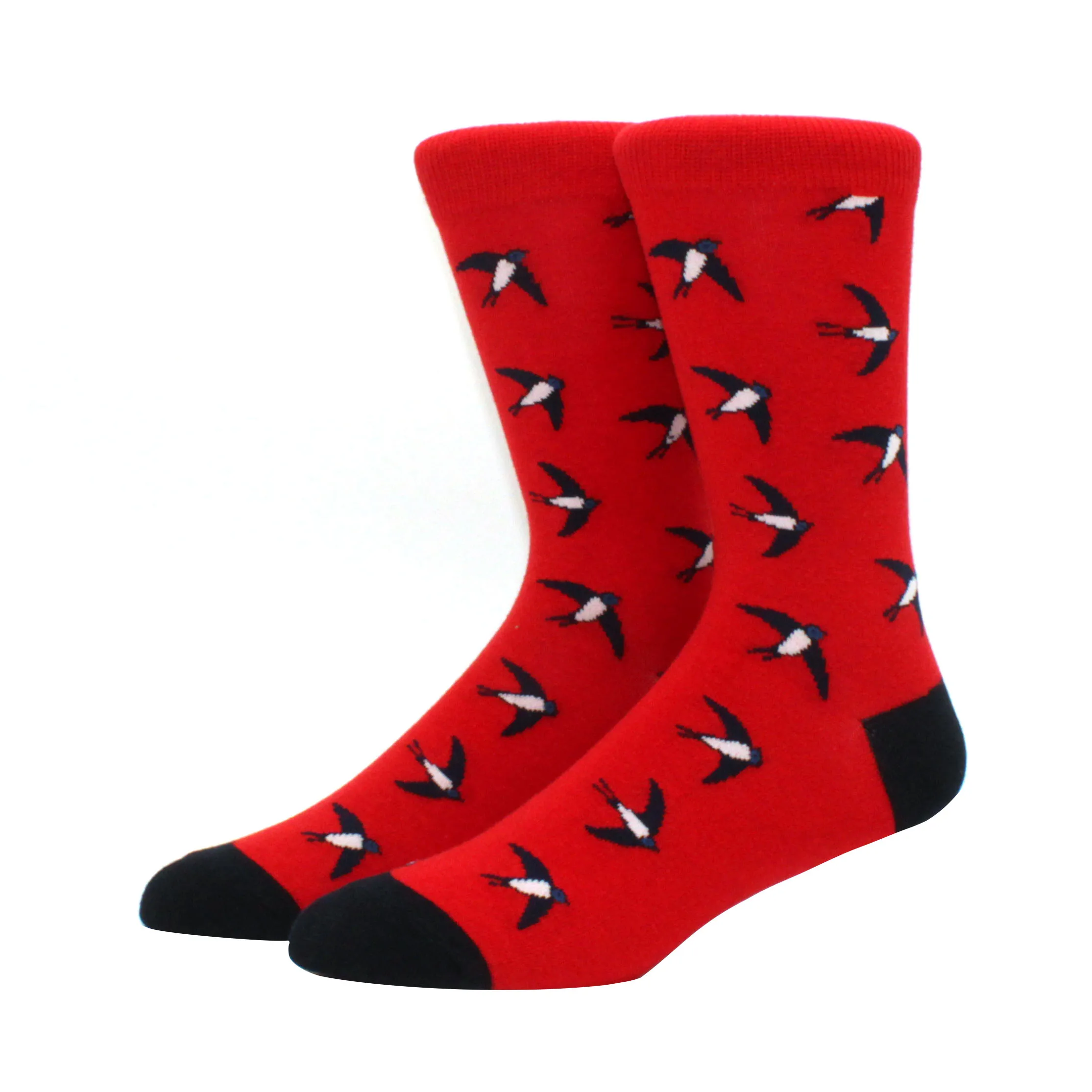 Vibrant Hiphop Cotton Men's Socks - Harajuku Fun Animal Design