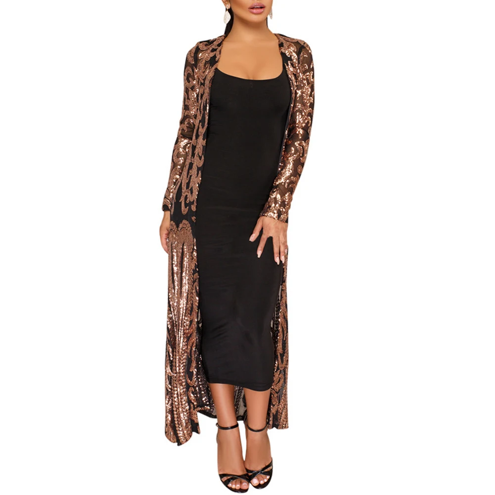 Women Plus Size Cloak of the coat African riche bazin dress for women Sexy Sequins Perspective Cardigan Cloak of the One Coat african wear for women