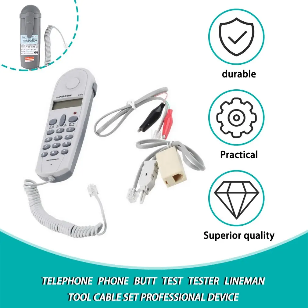 Telephone Phone Butt Test Tester Lineman Tool Network Cable Set Network Cable Tester with Connectors and Joiner Drop Shipping
