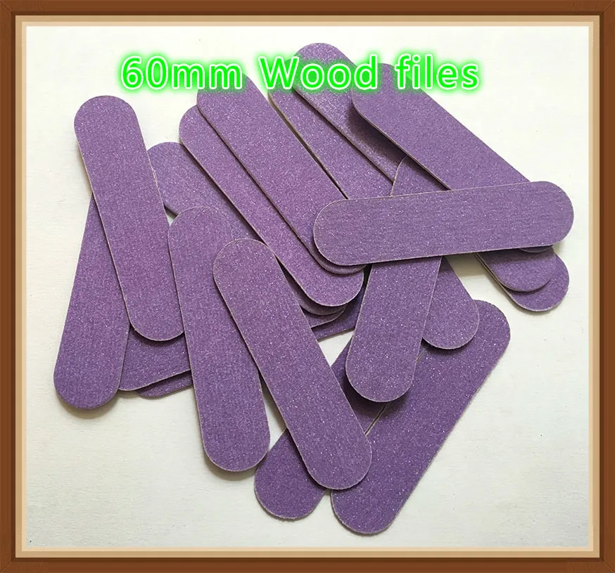 20pcs High Quality 60mm Purple Wood Nail Files 100/180 High Quality