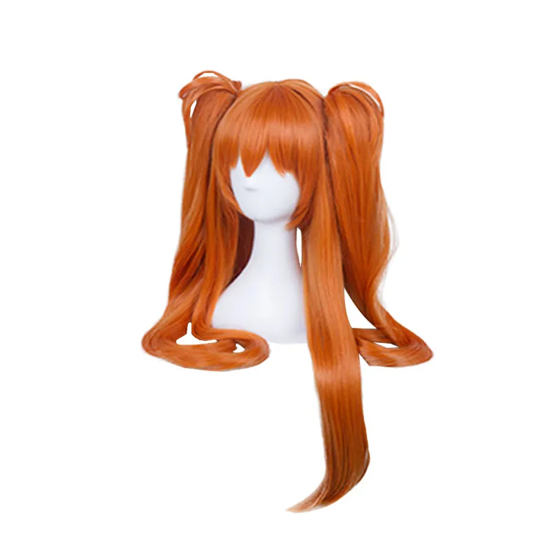 Аниме Eva Косплей Asuka Langley Soryu парики Asuka Langley парик оранжевые Хвосты Косплей парики+ парик шапка