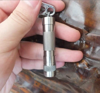 

Ti V3 XP-G2 R5 Titanium Alloy LED Flashlight+ 1.5x6mm Tritium Tube Clip Mini Rechargerable Lantern AAA With Tritium Vials