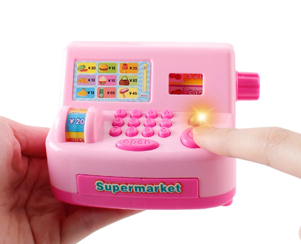 Children Kids Pretend Toys Simulated Analog Cash Register Shopping Cashier Role Playing Game Play House Money Toys Gifts#p4 5