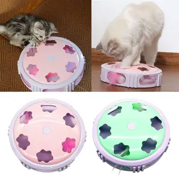 

Interactive Cat Toys Automatic Cat Exercise Teaser Kitten Entertain Feather Toy