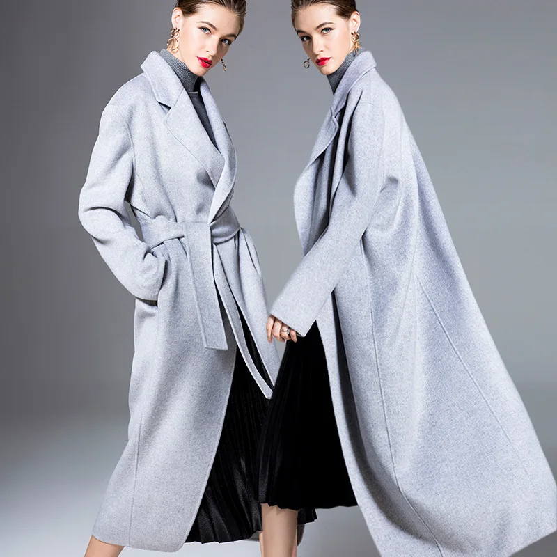Coat Women Winter 2019New high-end Women's Woolen Self-cultivation Double-faced Cashmere Long Female Coats | Женская одежда