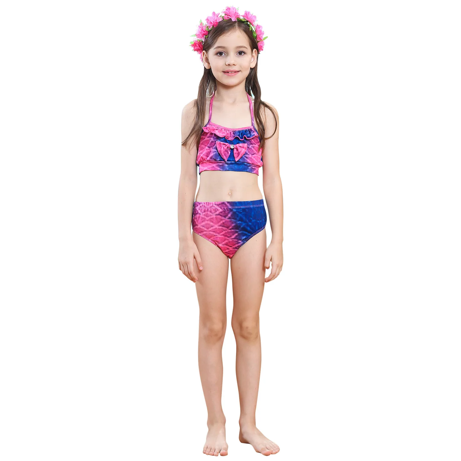 Детский купальный костюм с хвостом русалки для девочек, костюмы с моноплавниками, бикини, одежда для плавания, маскарадный костюм с хвостом русалки для детей, одежда для купания