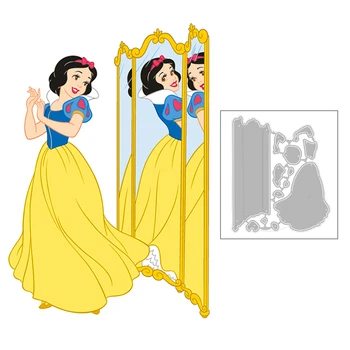 

2020 Hot New Fairy Girl Princess High Heels Bow Mirror Dress Metal Cutting Dies Foil and Scrapbooking For Card Making no stamps