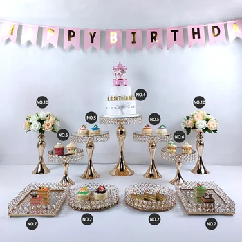 

new arrive wedding Cake Stand Set white Crystal Metal Cupcake decorations Dessert Pedestal Party Display Table Decorations