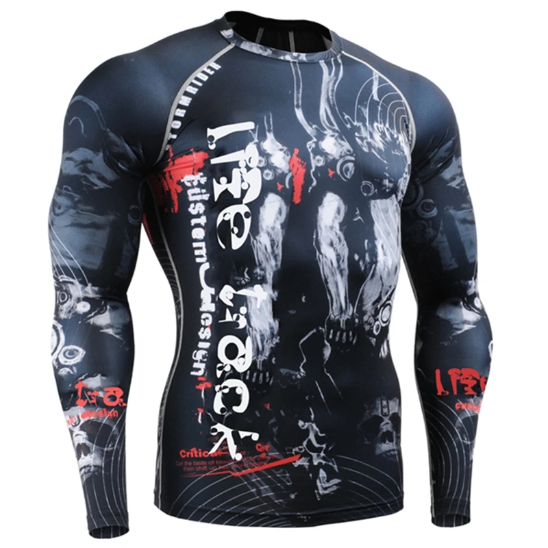 

Tshirts Men Tight Compression Shirt Fitness Tshirt High Quality 3D Animal Printed Male Long Sleeve Tops Cosplay Costume