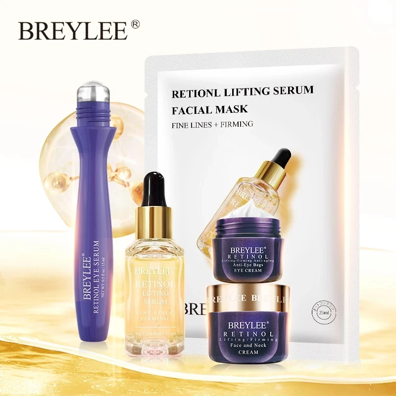 Антивозрастная серия маски для лица BREYLEE Retinol эссенция крем кожи вокруг глаз