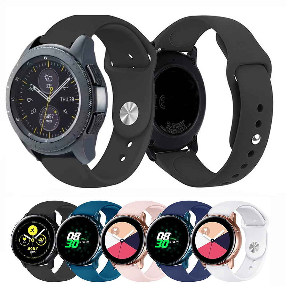 Ремешок для часов samsung Galaxy watch 46 мм 42 мм/Active 2 band gear S3 S2/спортивный мягкий силиконовый браслет Amazfit ремешок Bip 20 мм 22 мм