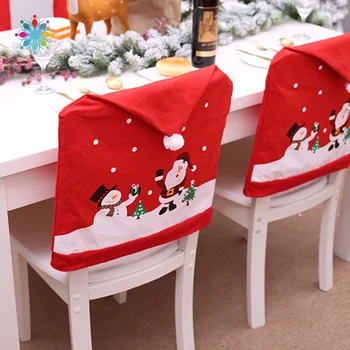 

2/4/6PCS Christmas Chair Back Cover Santa Clause Hat Christmas Decoration For Home New Year Decor Decoracion