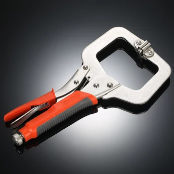 

Locking Pliers Hand Tool 11" Locking C-Clamp Pliers with Rubber Grip Quick Release Clamp multitool
