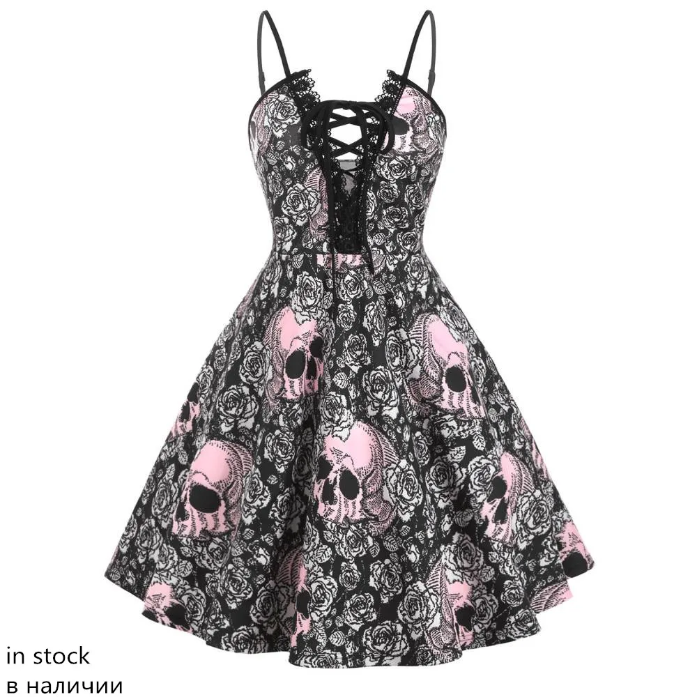 Rosegal 5XL кружевное праздничное платье на бретельках для Хэллоуина Женские
