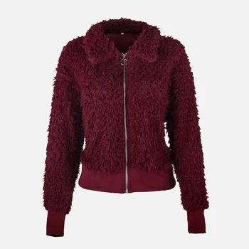 

Plus Size 3XL Faux Fur Turn-down Collar Zipper Women Coat Solid Winter 2019 Warm Woman Coats Streetwear Fashion Female Overcoat