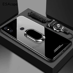Magnetic Ring Holder Stand Tempered Glass Phone Case - Xiaomi Mi Max (Black)